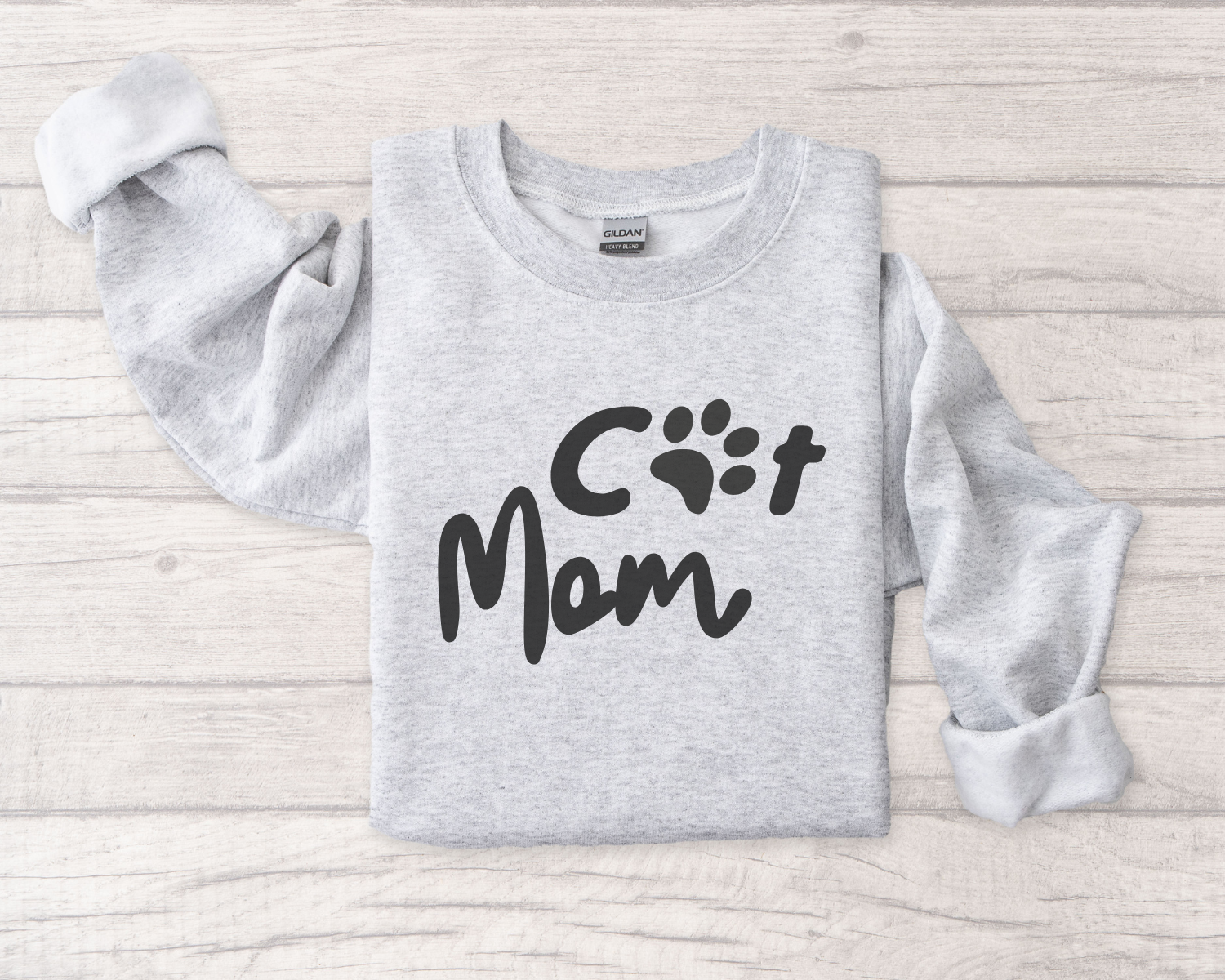 cat mom paw sweatshirt meow lovers ash