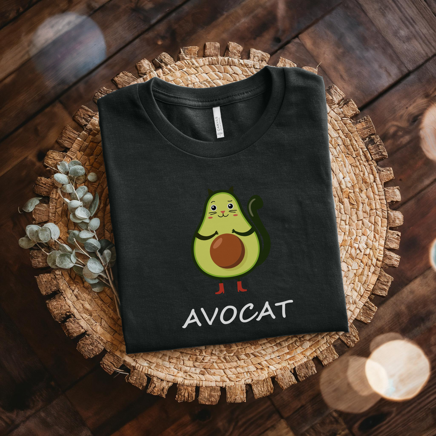 avocat funny t shirt meow lovers black