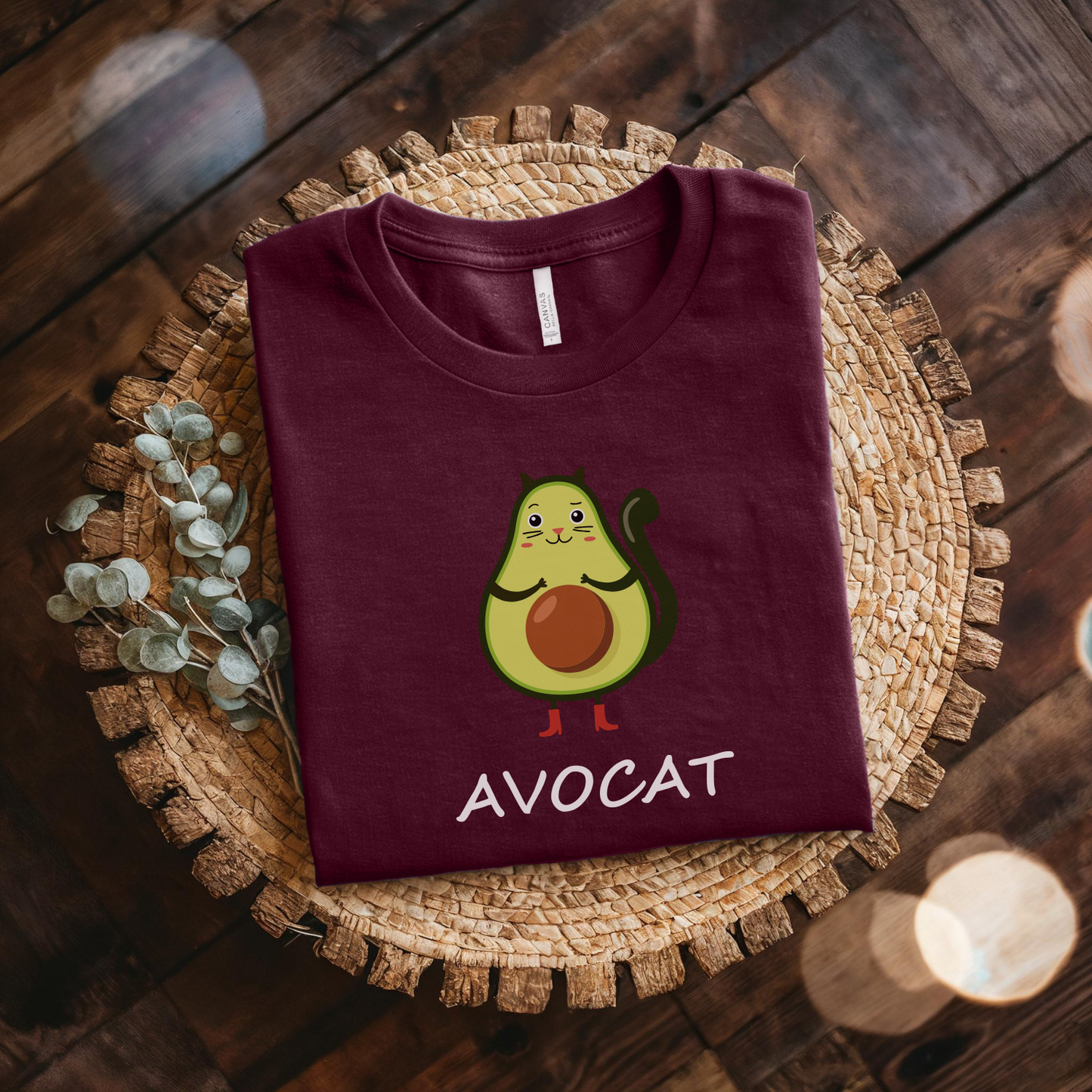 avocat funny t shirt meow lovers maroon