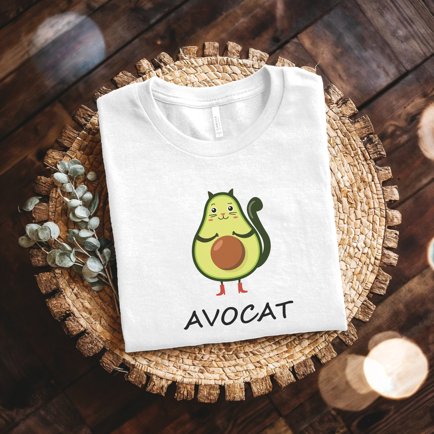 avocat funny t shirt meow lovers white