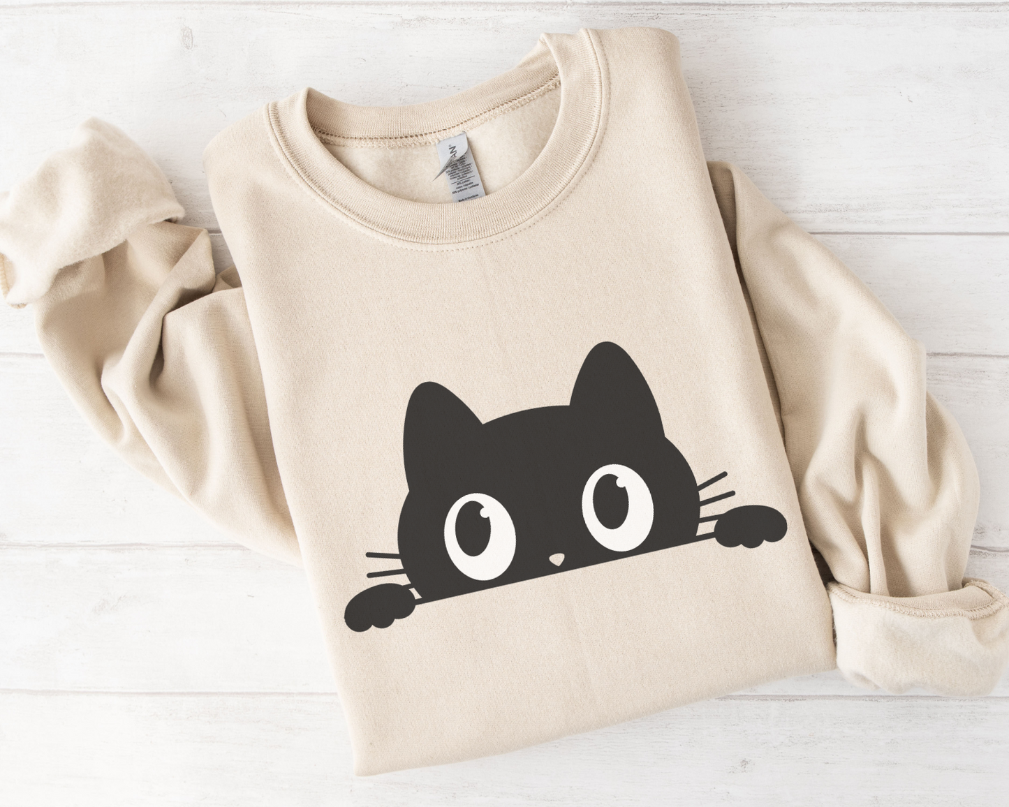 cute peaking cat meow lovers sand