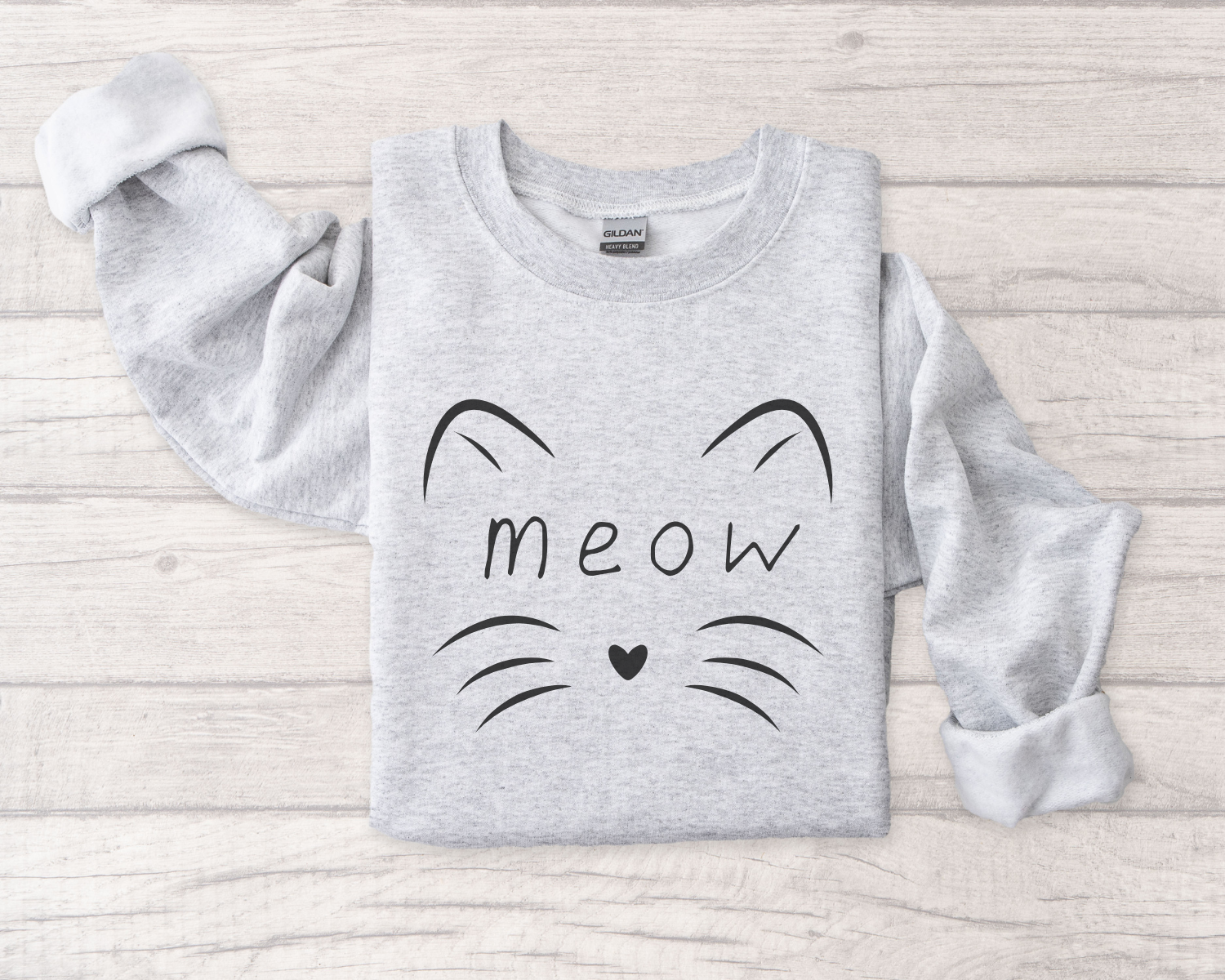 meow sweatshirt meow lovers ash