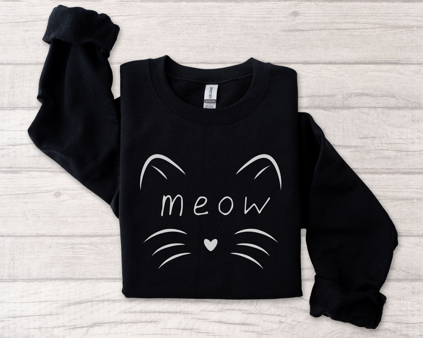 meow sweatshirt meow lovers black