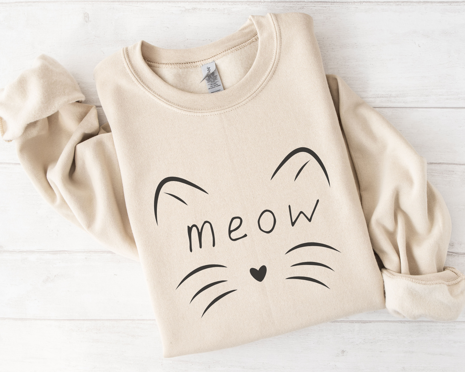 meow sweatshirt meow lovers sand