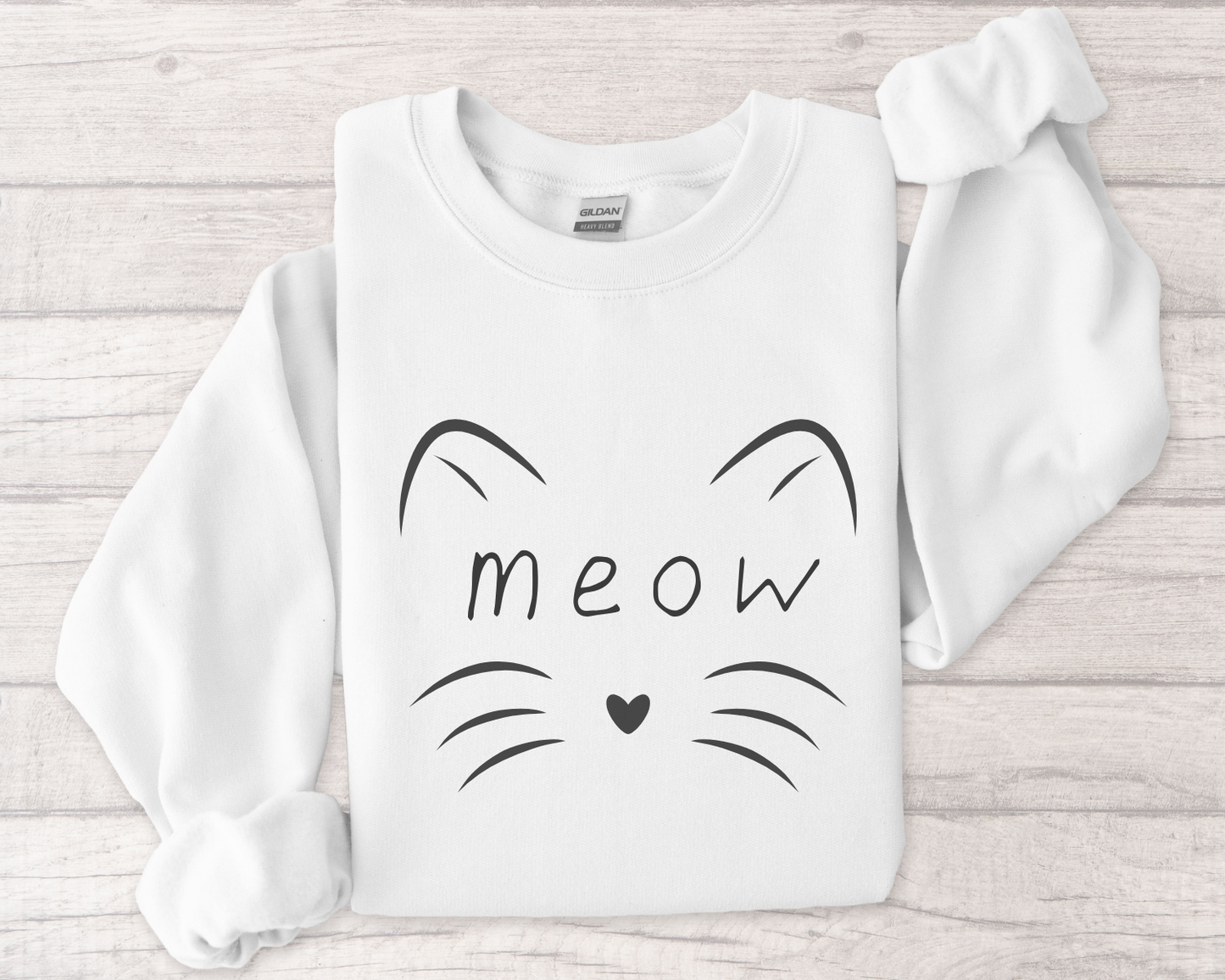 meow sweatshirt meow lovers white