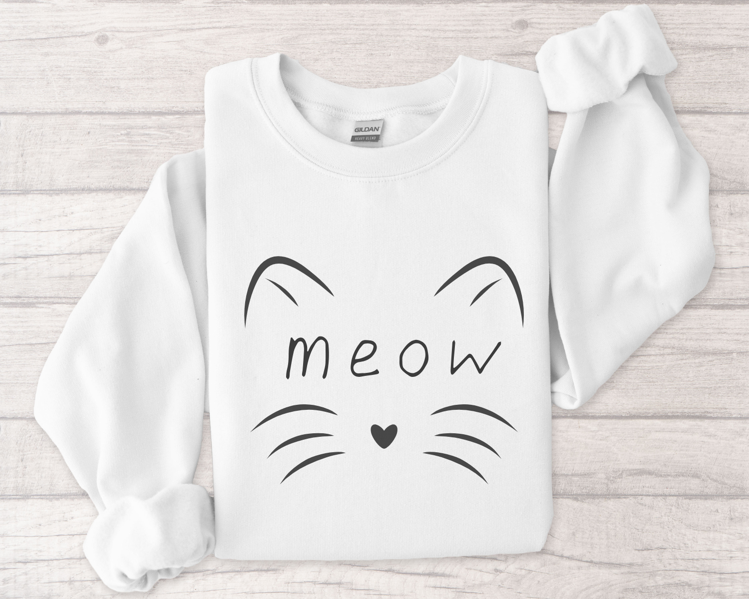 meow sweatshirt meow lovers white